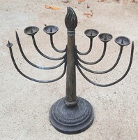 Antik Hanukia hanuka réz gyertyatartó - hiányos,hibàs
