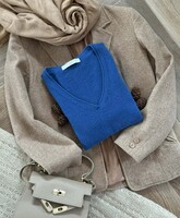 John Lewis 36-os 100% cashmere, királykék kasmír pulóver