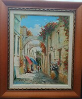 V. Tóth Gábor - Rodoszi sikátor  50x40 olajfestmény