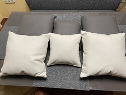 6 db díszpárna fehér szürke rostbőr