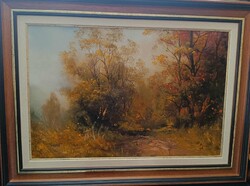 Benda Zoltán - Erdőszéle  40x60 olajfestmény
