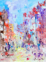 City. olaj,farost art by Konrad Biro . Csak egy hét-egy esély.