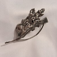 Ezüstözött  bross 3 cm-es