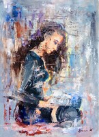Olvasó szépség art by Konrad Biro. Igazi kvalitás a savarián. 30x21 cm. Egy hét-egy esély.