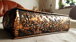 EZ IS FÉLÁRON - 1957-1977 VOSZK relikvia, dombornyomott rézlemez borítású fadoboz, jelzett