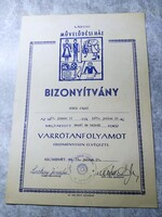 Bizonyítvány, Varrótanfolyam szakma, Kecskemét,1973