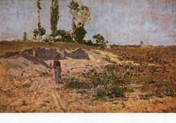 Képeslap:  Mészöly Géza festmény.