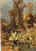 Képeslap:  Mészöly Géza festmény.