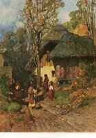 Képeslap:  Mészöly Géza festmény.