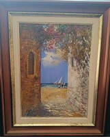 Kabul Adilov - Várakozás 30x50 olajfestmény