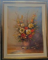 Benda Zoltán - Nyári virágok  40x30 olajfestmény