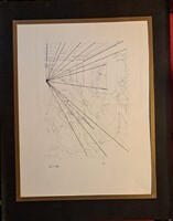 XX. sz grafikus  Kassák Lajos : Angyali üdvözlet  perspektíva tanulmány.