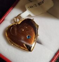 Art deco gold heart pendant!