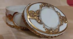 Antik nápolyi porcelán bonbonier,Capadimonte bonbonier
