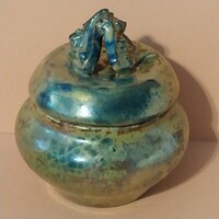 ZSOLNAY eozinos díszedény -KÖRPECSÉTES!