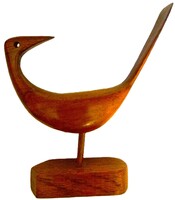 1950'S MID CENTURY ART DECO -JACOB HERMANN-DÁNIA -STILIZÁLT FA MADÁR SZOBOR 19X14 CM a képek szerint