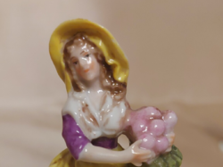 Antik nápolyi Capadimonte porcelán női mini szobor