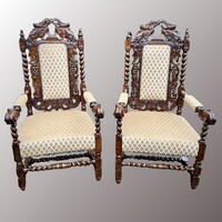 Historizáló trónszék páros