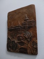 Hévízi Tófürdő fali kerámia dombormű