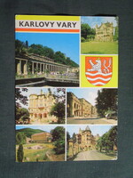 Képeslap,Csehország,Karlovy Vary,gyógyfürdő látkép,részlet,1973-