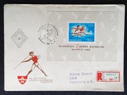 FF2319 / 1966 Atlétikai EB blokk FDC-n futott