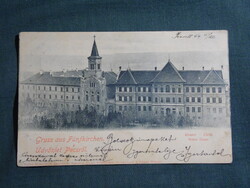 Képeslap,Pécs,Sétatér,Notre Dame Zárda,templom látkép,Kretzsehmar & Schatz Meissen kiadás,1899-