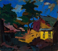 NAGY OSZKÁR - Napsütötte házak, olaj festmény