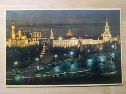 Oroszország, Moszkva,Kreml éjszakai fényekben, 1969