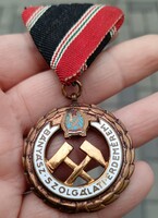 Ritka Rákosi-címeres Bányász Szolgálati Érdemérem – eredeti, korai kiadás