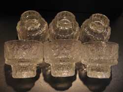 Retro iittala Tapio Wirkkala finn Ultima Thule Aslak mécsestartó , pohár készlet 6 db-os