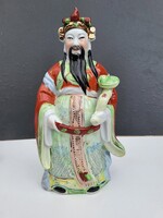 Kínai porcelán szerencseisten figura – Fu Lu Shou