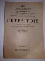 1938.IX.Kerületi Mester utcai Községi Teleki Blanka Grófnő Női Felső Kereskedelmi éves értesítőkönyv