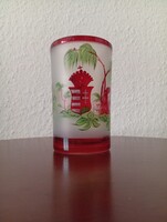 Biedermeier címeres "Emlékül" pohár