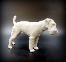 Herendi drótszőrű foxi porcelán szobor