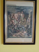 WACLAW WASOWICZ FAMETSZET TÁJ HAJÓVAL 1948 REPRÓ NYOMAT.