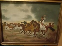 Lovas vászonfestmény