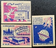 Gy159 / 1959 Ki Mit Gyűjt ? gyufacímke 3 db-s teljes sor