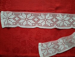 Csipke csíkok,  vitrin, polc dísz, csipke szegély