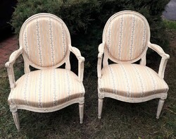 2 pcs. Louis XVI style chair, armchair / classicist.