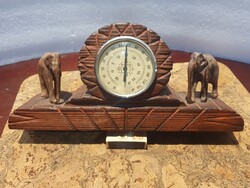 Retro large wooden elephant-themed thermometer, Kádár style decor