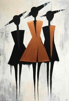 A három Grácia c. Modern festmény