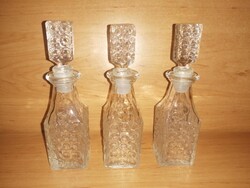 Retro fűszerolajos, ecetes kiöntő készlet 3 db-os, olaj, ecet