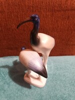 Hollóházi porcelán kézi festésű íbisz madár pár