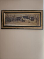 Fontos Sándor festmény "Tanya udvar"