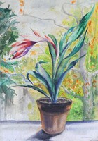 Boros Géza "Virág ablakpárkányon"