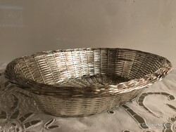 EZÜSTÖZÖTT - KOSÁR - 26 x 19 x 6 cm - ANGOL - TÖMÖR -  NEHÉZ - BELSEJE ALJÁN - PICI KOPÁS