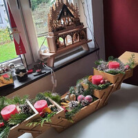 VARRÓLÁDA - DOBOZ - FA - 30 x 18 x 16 cm - NAGY - RÉGI  - SZÉP ÁLLAPOT