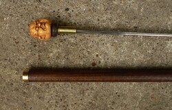 4 emberarc markolatú tőrösbot, sétabot, túrabot kihúzható pengés