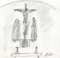 Borsos Miklós - 10 x 10 cm ceruza, papír