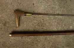 Agancs markolatú szkarabeusz bogár díszítésű tőrösbot, sétabot, túrabot kihúzható pengés.